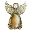 Antique Golden 2x2.8 Metal Picture Frame Rhinestone Beads Hollow Out Flower Pattern Photo Frame Angel Wings Desktop Display