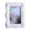 White 4x6 Rhinestone Resin Picture Frame Desktop Display Rose Wedding Photo Carved Photo Frame