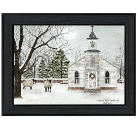 Trendy Decor 4U "I Heard the Bells on Christmas" Framed Wall Art, Modern Home Decor Framed Print for Living Room, Bedroom & Farmhouse Wall Decoration