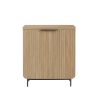 Modern Scandi Fluted-Door Storage Console ‚Äì Coastal Oak