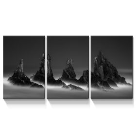 3 Panels Framed Mountain View Canvas Wall Art Decor,3 Pieces Mordern Canvas Decoration Painting for Office,Dining room,Living room, Bedroom Decor-Read