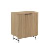 Modern Scandi Fluted-Door Storage Console ‚Äì Coastal Oak