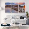 3 Panels Framed Jetty & Lake Canvas Wall Art Decor,3 Pieces Mordern Canvas Decoration Painting for Office,Dining room,Living room, Bedroom Decor-Ready