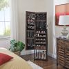 Industrial Mirror Jewelry Cabinet Armoire; 6 LEDs Mirrored Jewelry Storage;  Wood Look with Stable Metal Frame;  Easy Assembly;  Rustic Brown