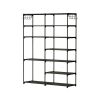 7 Tiers Plus 5 Tiers Shoe Rack Metal Shoe Storage Shelf Free Standing Large Shoe Stand 24+ Pairs Shoe Tower Unit Tall Shoe Organizer with 2 Hooks for