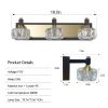 LED 3-Light Modern Crystal Bathroom Vanity Light Over Mirror Bath Wall Lighting Fixtures