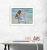 "Playing in the Water" By Georgia Janisse, Printed Wall Art, Ready To Hang Framed Poster, White Frame