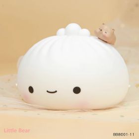 1pc Cute Dumpling Night Light, Silicone Cute Bun Lamp With Touch Control, Kawaii Nursery Light For Room Bedroom Home Decor, Valentine's Day Birthday G (Items: White Bear)