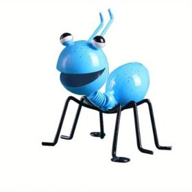 1pc Metal Ant Ornament Colorful Cute Insect For Hanging Wall Art Garden Lawn Home Decor Indoor Outdoor (Color: Blue)