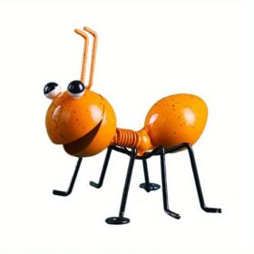 1pc Metal Ant Ornament Colorful Cute Insect For Hanging Wall Art Garden Lawn Home Decor Indoor Outdoor (Color: YELLOW)