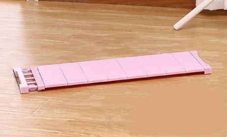 Wardrobe Layer Cabinet Shelf Cabinet Partition Fault Telescopic Storage (Color: pink-75*120)