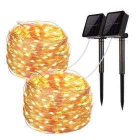 Mini Fiery 100 Lights Shine Like Firebugs With Solar Power (Color: YELLOW)