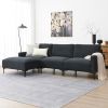 103.5*59" Modern L-shaped Sectional Sofa, 4-seat Velvet Fabric Couch Set with Convertible Ottoman,Freely Combinable Sofa for Living Room, Apartment, O