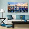 3 Panels Framed Wharf Canvas Wall Art Decor,3 Pieces Mordern Canvas Decoration Painting for Office,Dining room,Living room, Bedroom Decor-Ready to Han