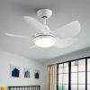 30 In Intergrated LED Ceiling Fan Lighting with Matte Black/ White   ABS Blade