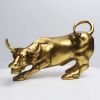 NORTHEUINS Resin Wall Street Bull Figurine Cattle OX Statue Market Miam Bull Home Feng Shui Art Official Desktop Decor Sculpture